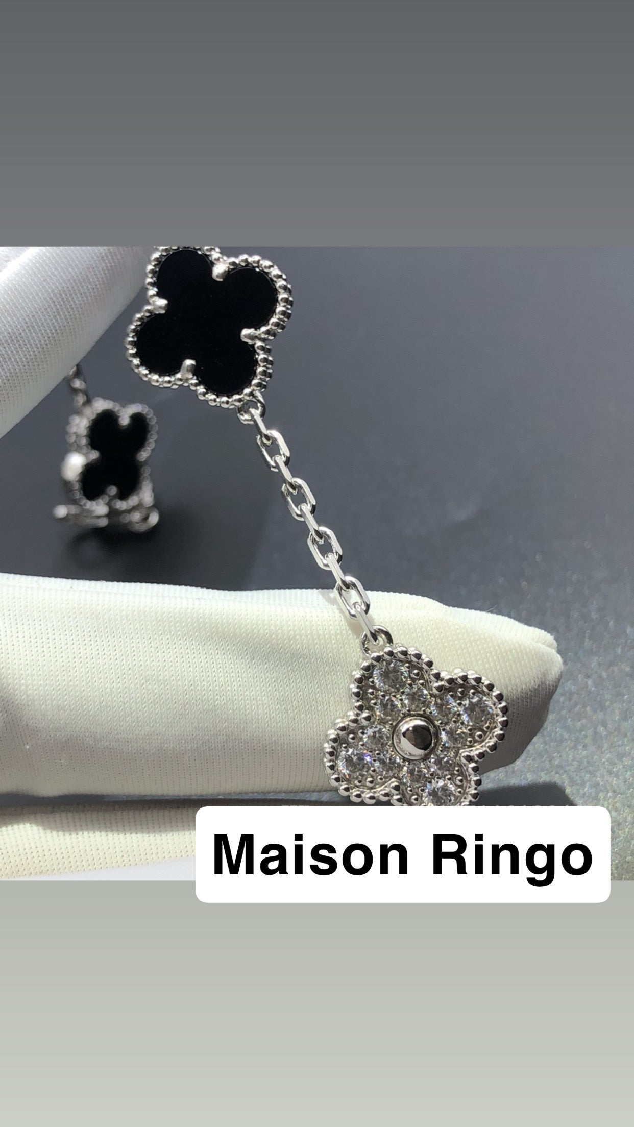 Bracelet VC onyx & Diamants effect 10/10
