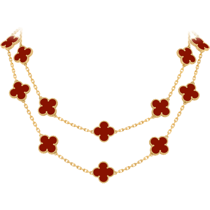 Sautoir Vintage Alhambra 20 motifs 10/10 Cornaline effet