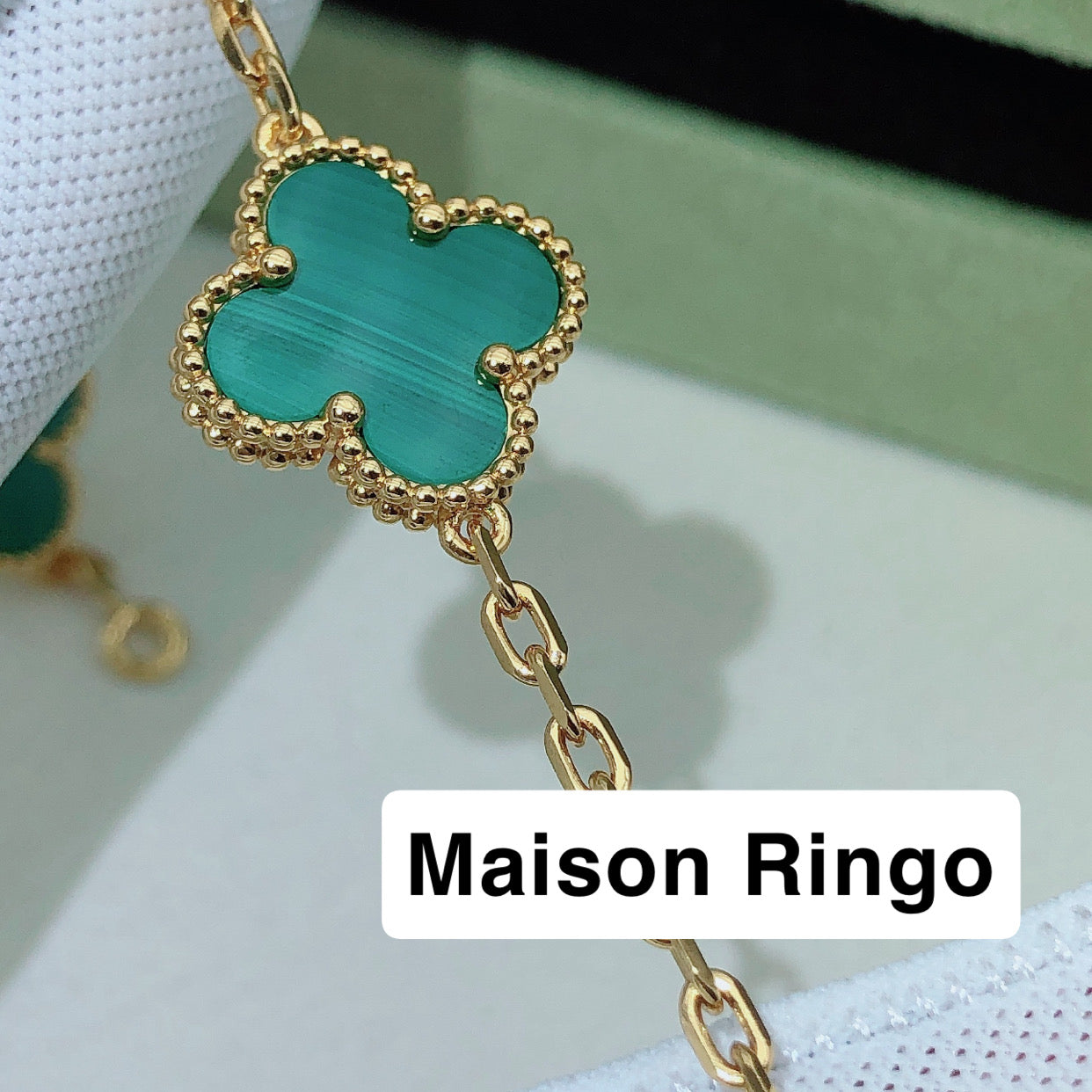 Bracelet VC Malachite effect Gold plaqué 10/10