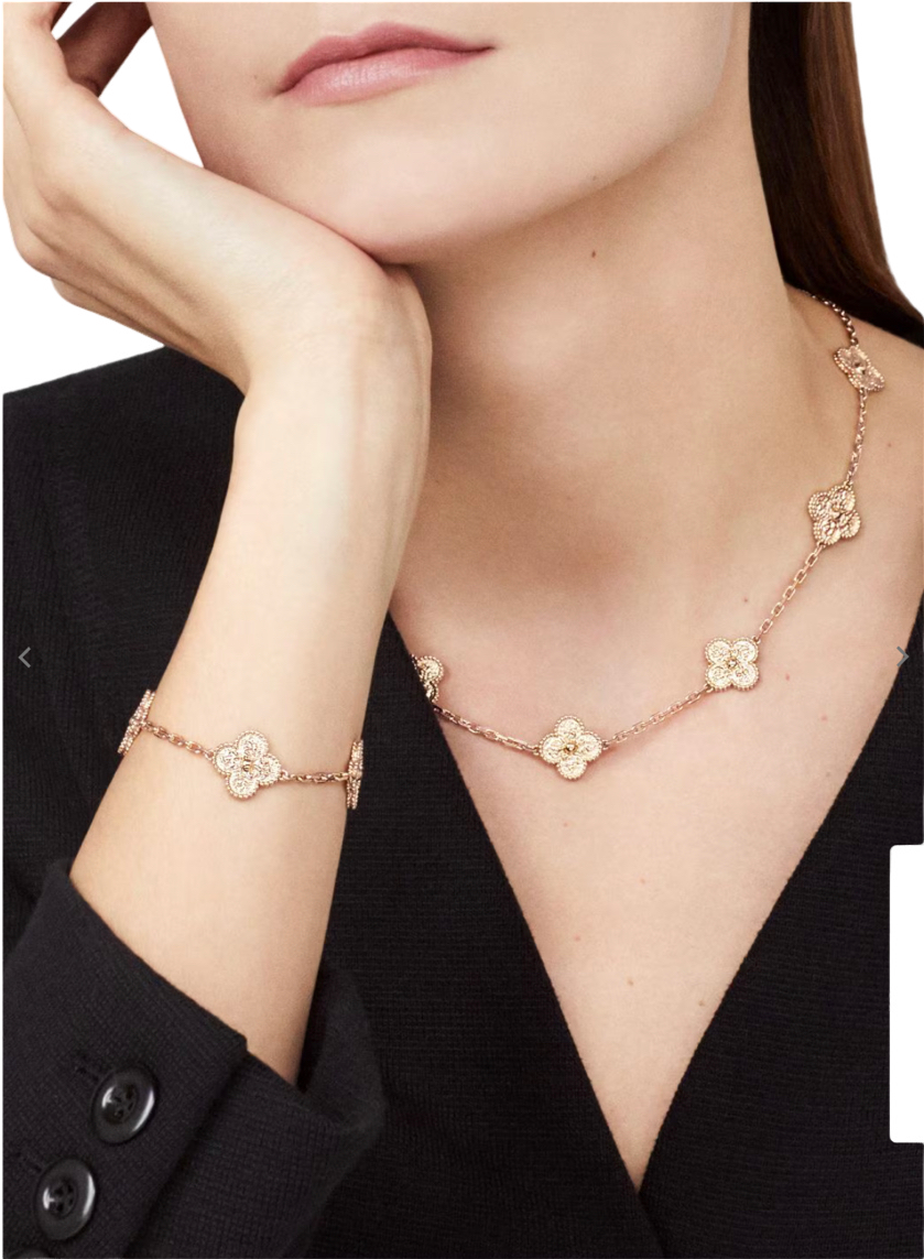 Bracelet VC Alhambra Pink gold 2 ( REAL GOLD )