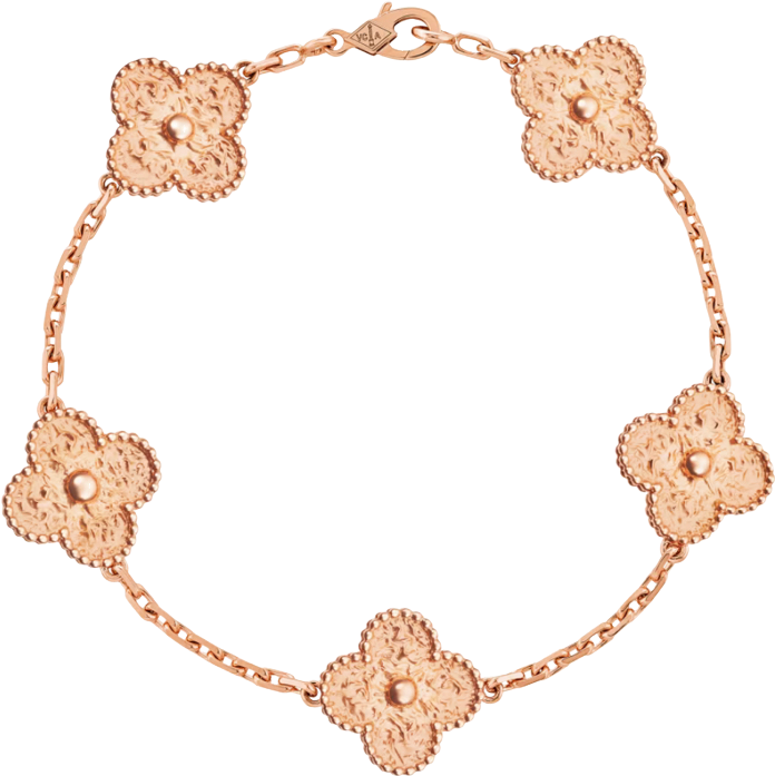Bracelet VC Alhambra Pink gold 2 ( REAL GOLD )