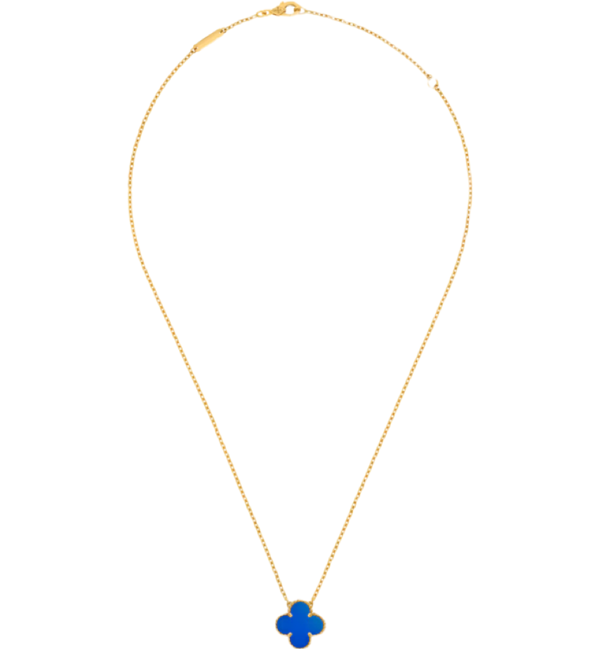 Collier VC Agate Bleu ( REAL GOLD )