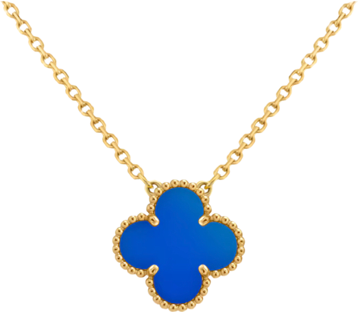 Collier VC Agate Bleu ( REAL GOLD )