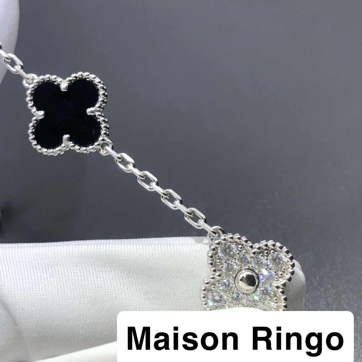 Bracelet VC onyx & Diamants effect 10/10