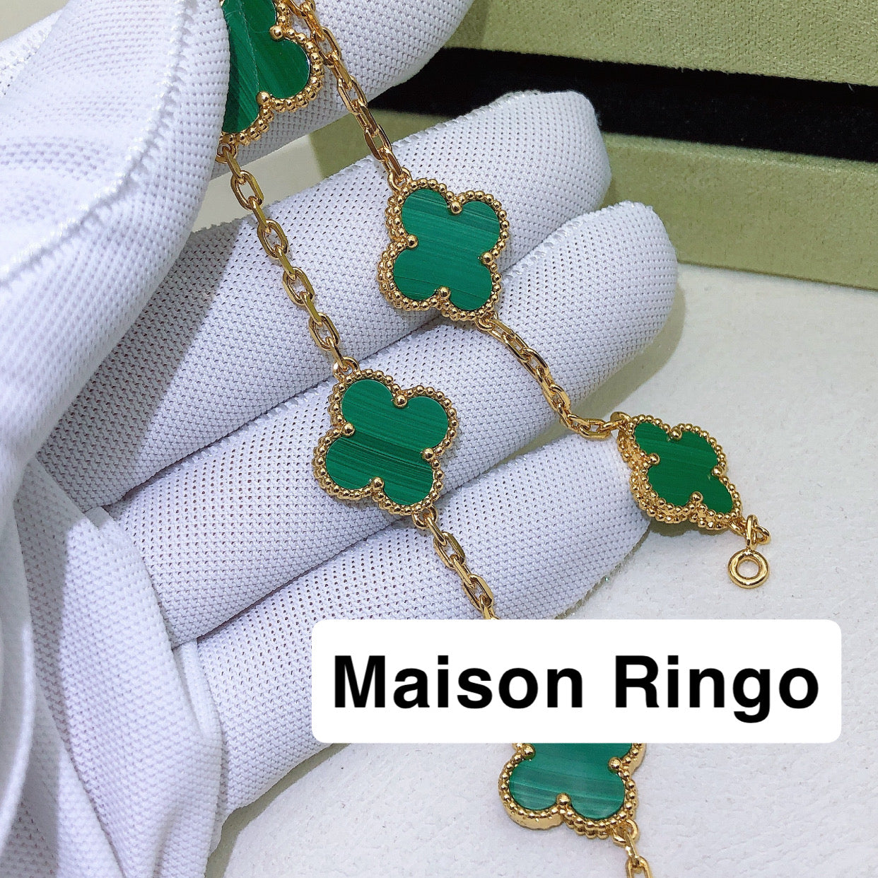Bracelet VC Malachite effect Gold plaqué 10/10