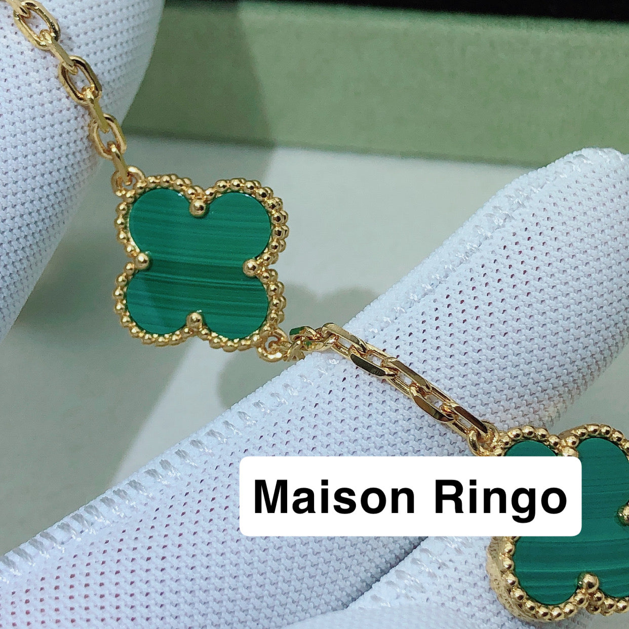 Bracelet VC Malachite effect Gold plaqué 10/10