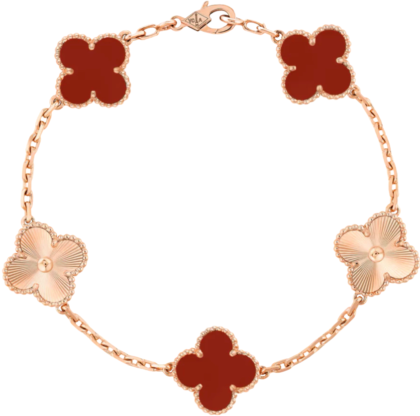 Bracelet VC Alhambra PINK GOLD CORNALINE ( REAL GOLD )