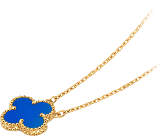 Collier VC Agate Bleu ( REAL GOLD )