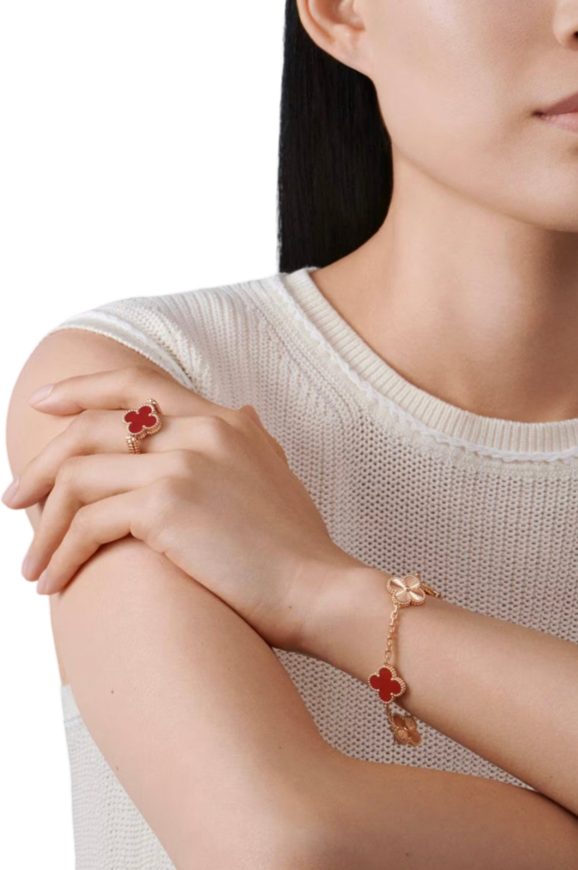 Bracelet VC Alhambra PINK GOLD CORNALINE ( REAL GOLD )