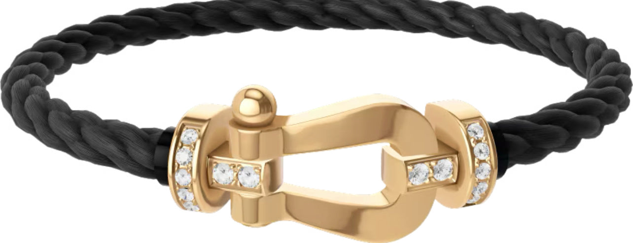 Force Black and plated Gold bracelet (LARGE MODEL)