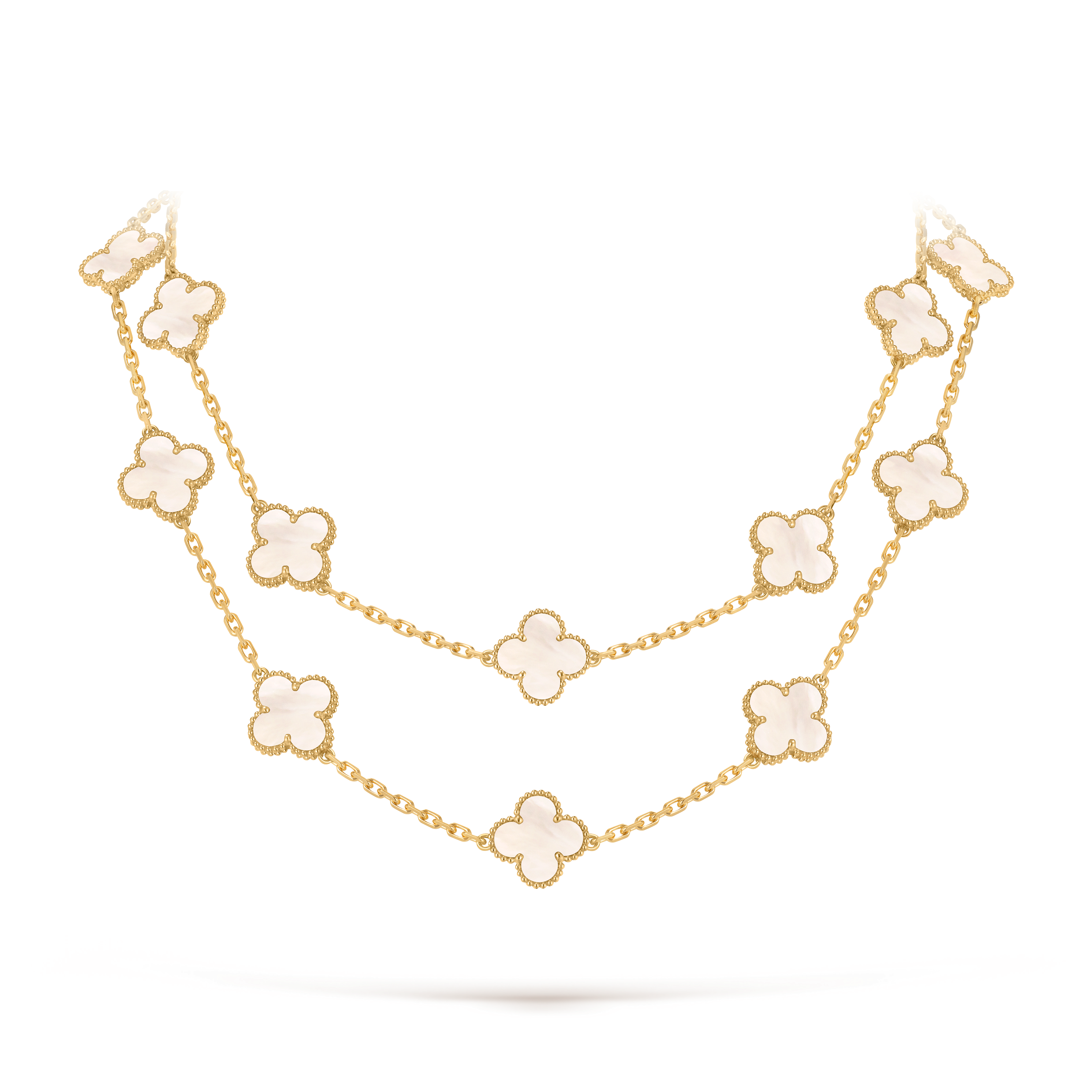 Sautoir Vintage Alhambra 20 motifs 10/10 Or jaune / Nacre