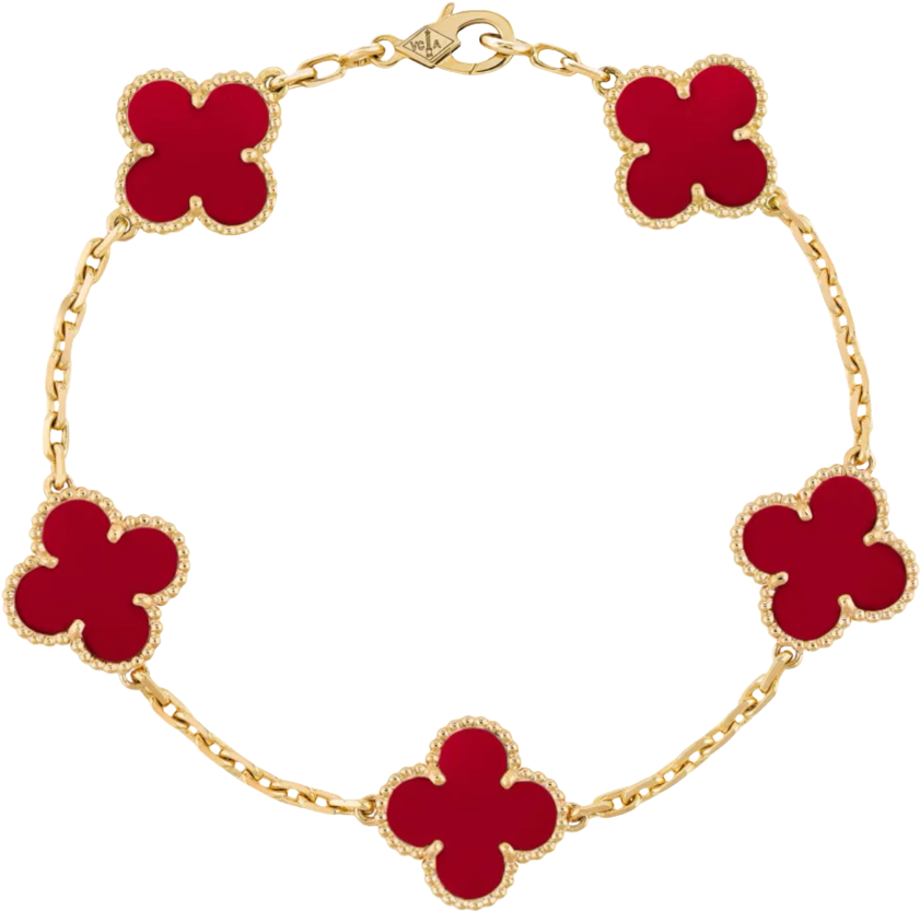 Pulsera VC Alhambra Cornalina (ORO REAL)