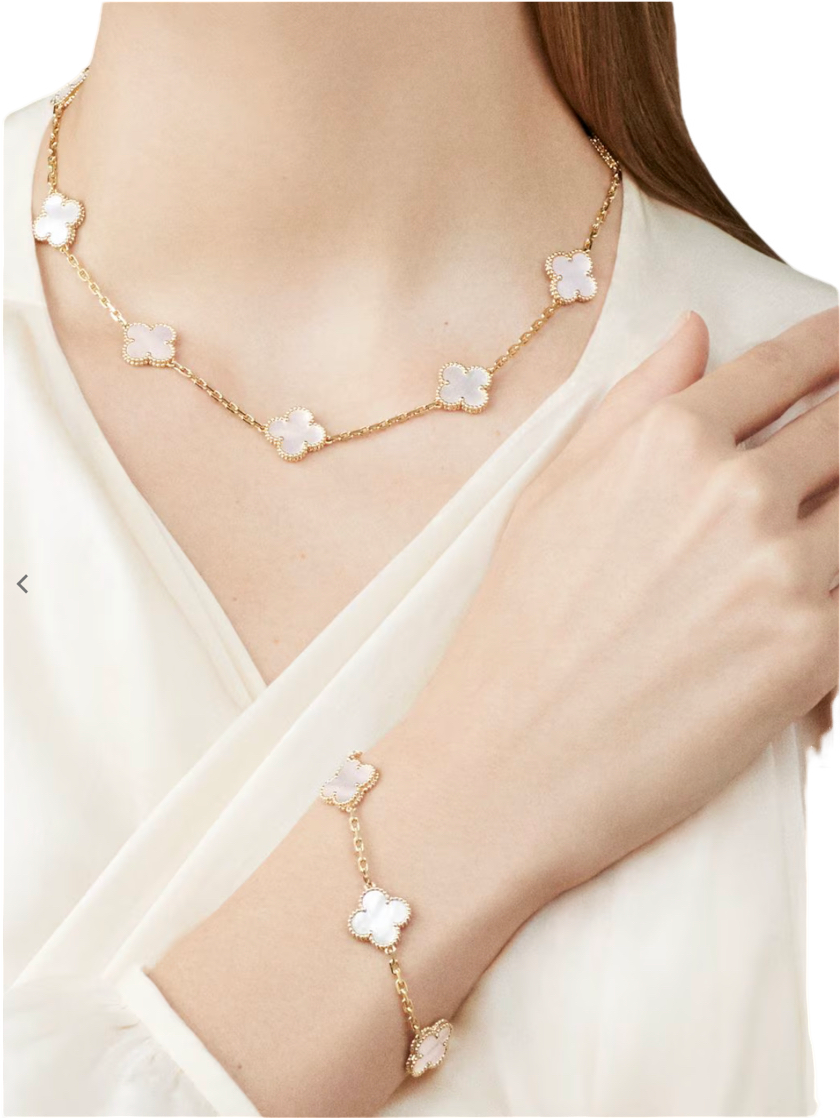 Pulsera VC Alhambra Nácar (ORO REAL)