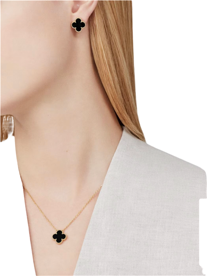 VC Onyx Necklace (REAL GOLD)