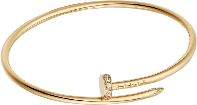 BRACELET CLOU petit modele ( VERITABLE OR JAUNE ) Diamants 0.18 Carats