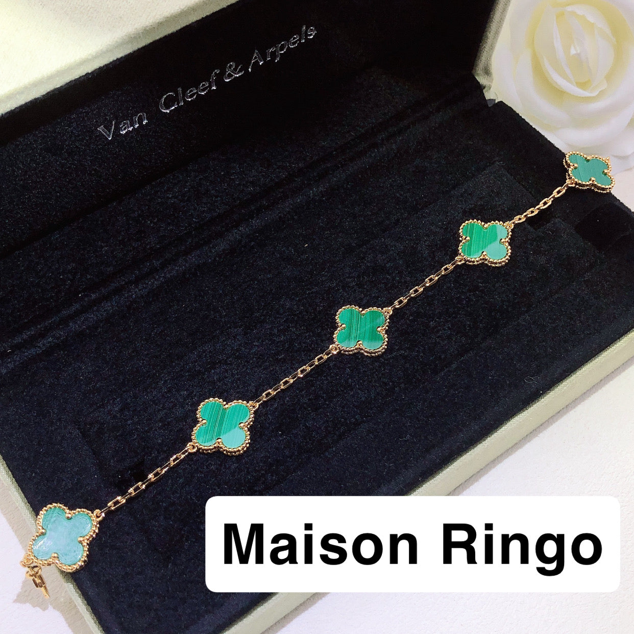 Bracelet VC  Malachite effect Gold plaqué 10/10