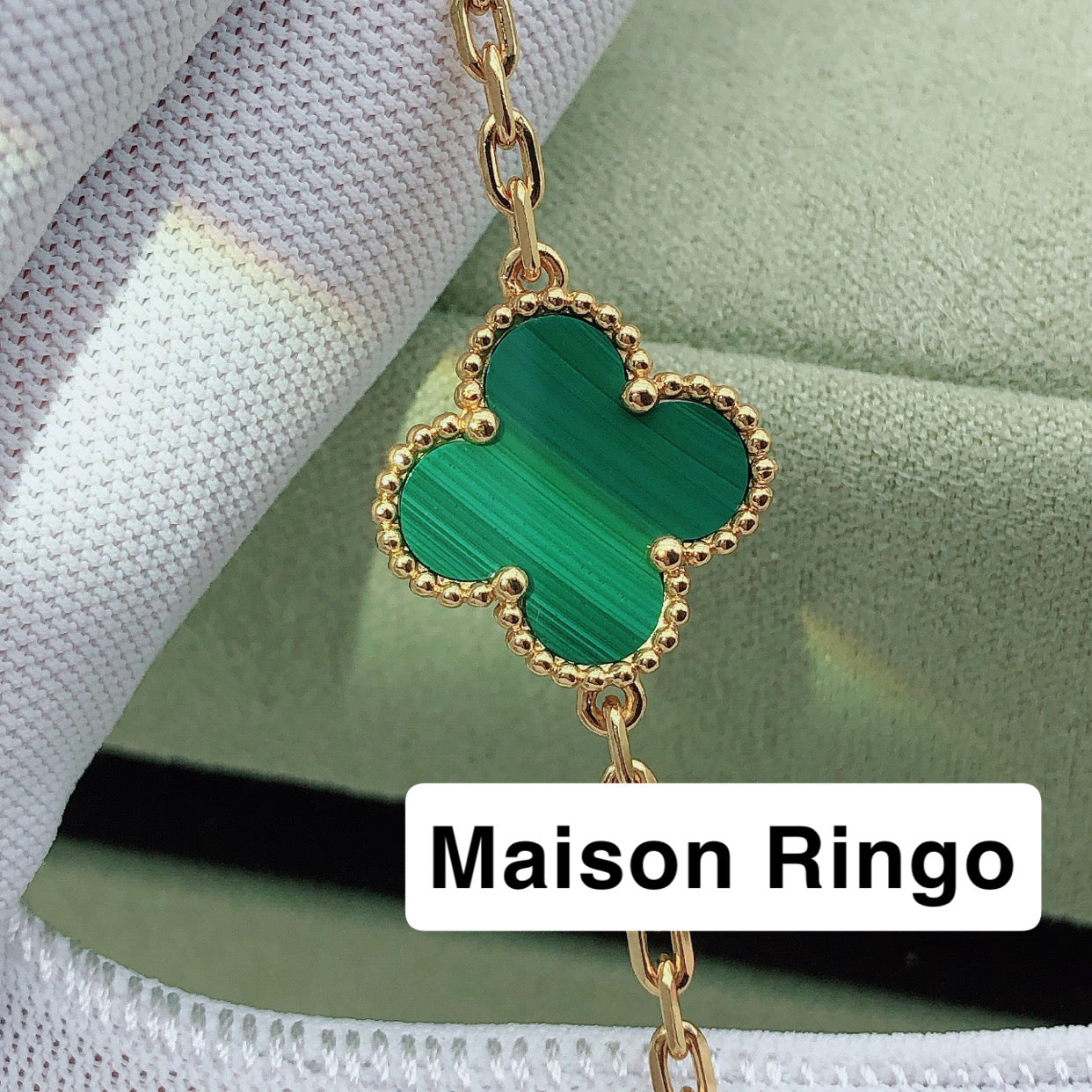 Bracelet VC  Malachite effect Gold plaqué 10/10