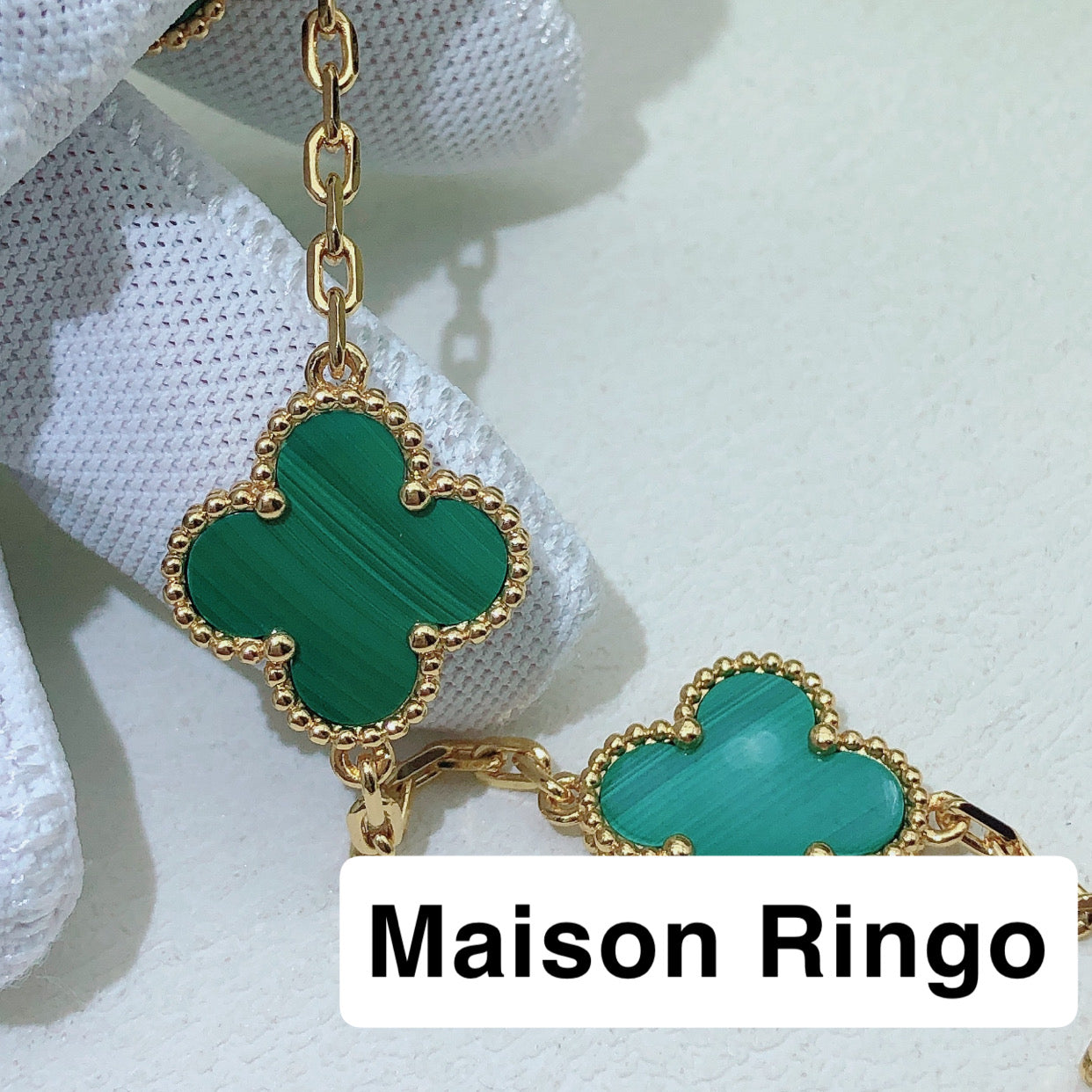 Bracelet VC  Malachite effect Gold plaqué 10/10