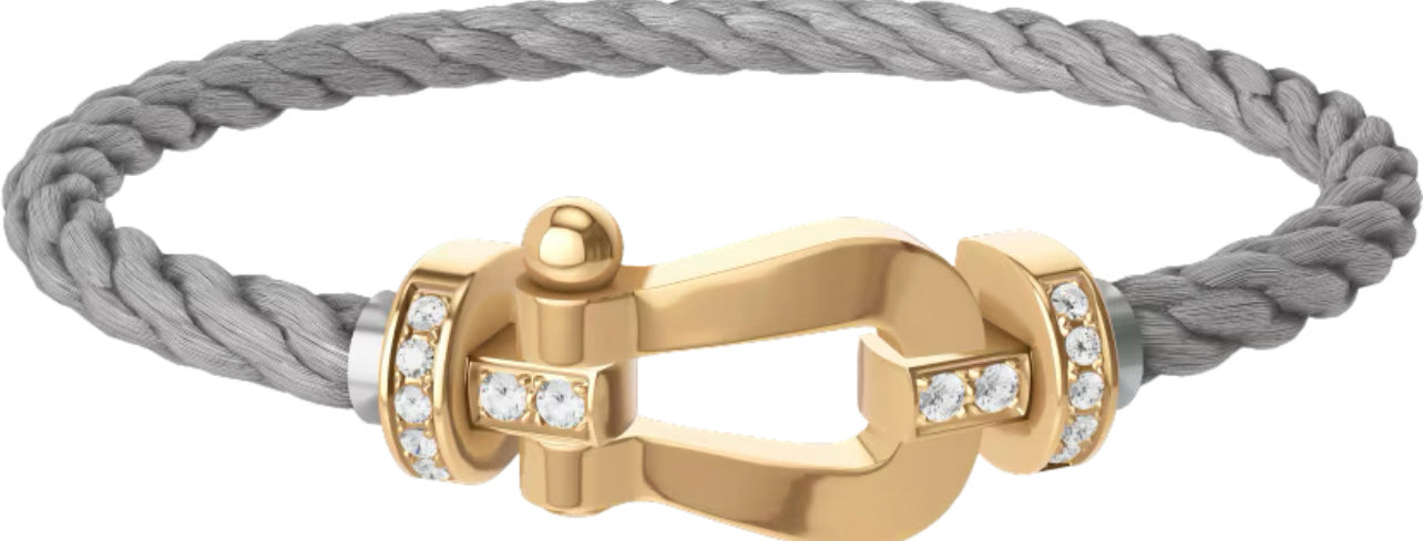 Bracelet Force Grey and Plated Gold ( GRAND MODELE ) Zirconium