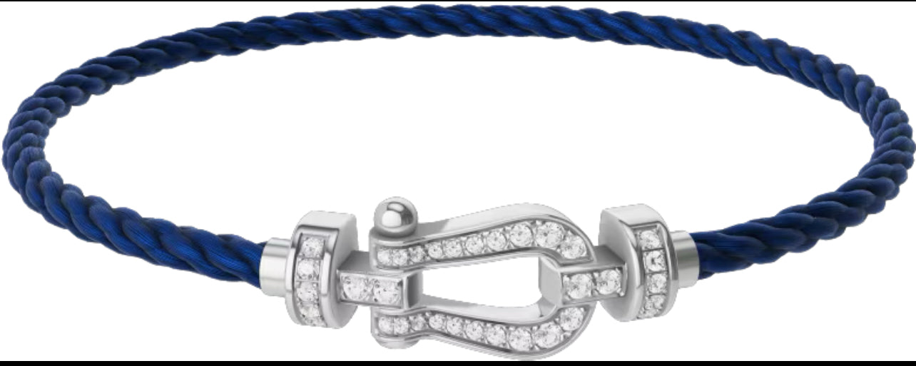 Force Bracelet (Steel Zirconium and Blue night) Medium model