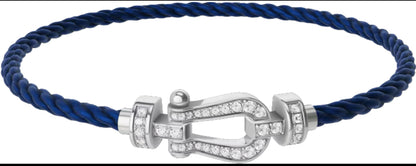 Force Bracelet (Steel Zirconium and Blue night) Medium model