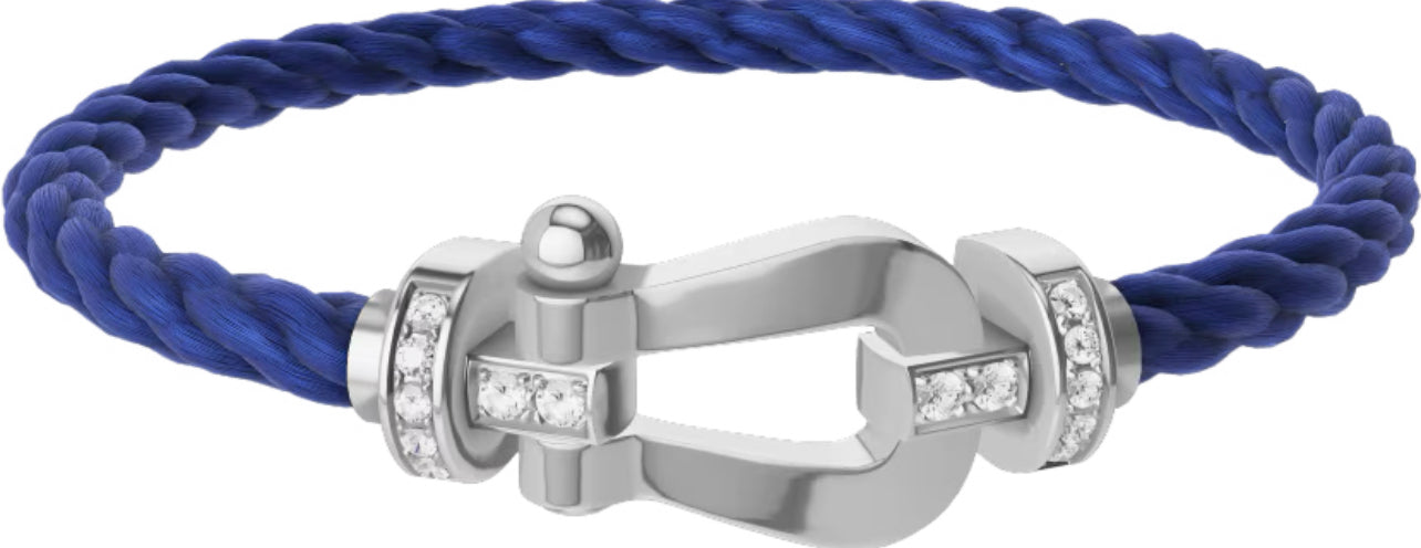 Force Bracelet (Steel Zirconium and Blue night) Large model