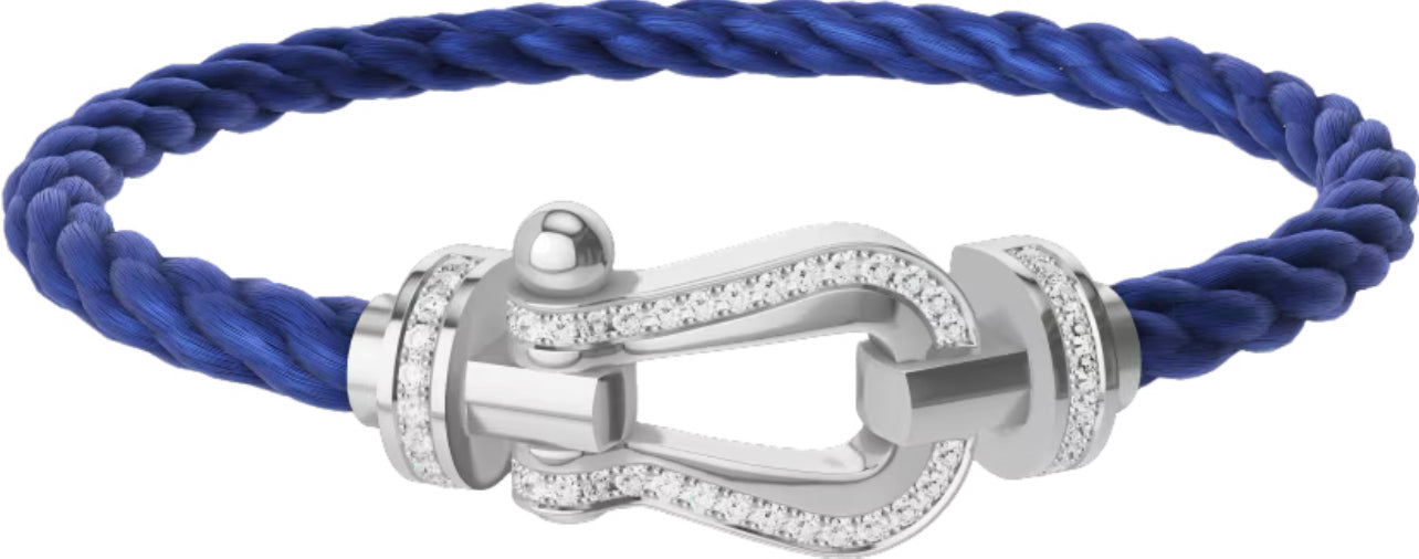 Force Bracelet (Steel Zirconium and Blue night) Large model