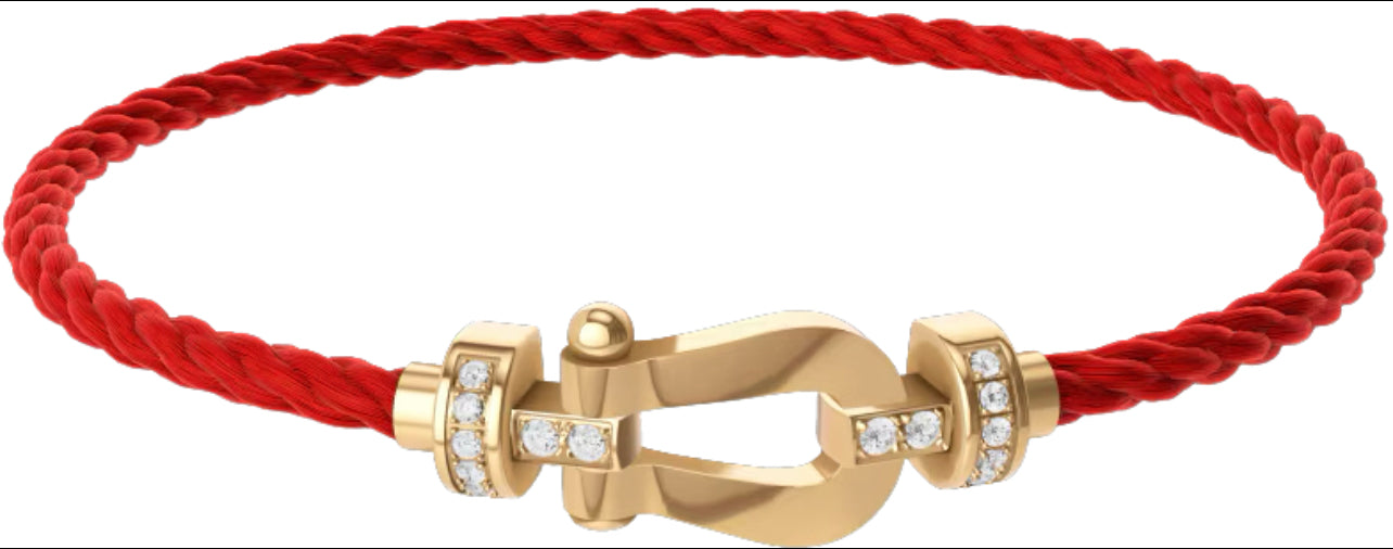Bracelet Force Red and plated Gold ( MOYEN MODELE )