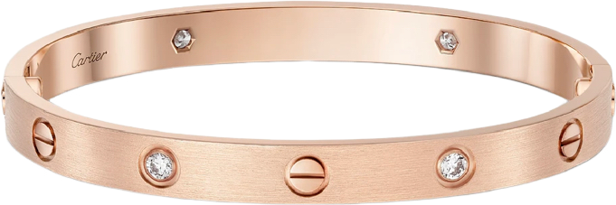 BRACELET CLOU ( VERITABLE OR ROSE ) 4 Diamants