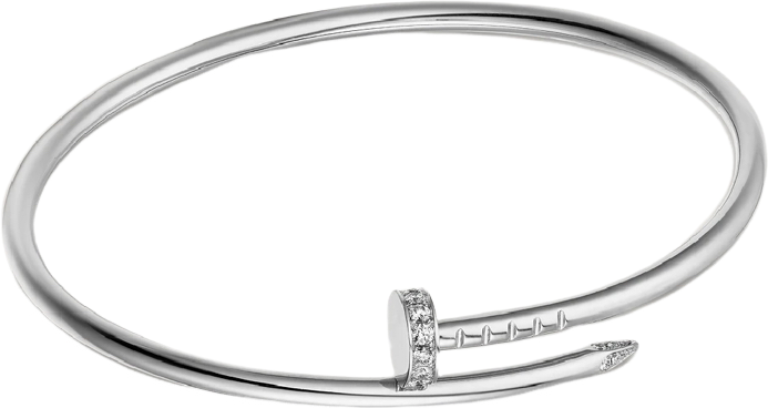 BRACELET CLOU petit modele ( VERITABLE OR GRIS ) Diamants 0.18 Carats